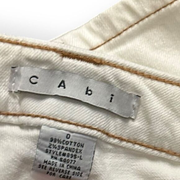 CABI Women’s White Bootcut Jeans Size 0 Style #895-L - Picture 4 of 5
